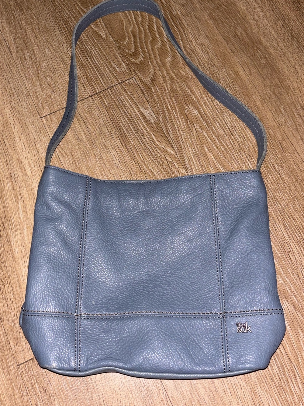 The Sak De Young Hobo Bag Slate Blue Pebbled Leather Shoulder Purse 1010259 c13